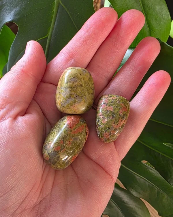 Unakite tumble stone